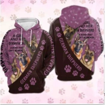 Precious Pink Dog Pattern Animals Hoodie