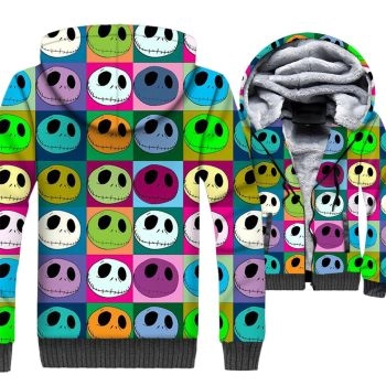 Nightmare Before Christmas Jackets &#8211; Skull Series Color Jack Skull Super Cool 3D Fleece Jacket