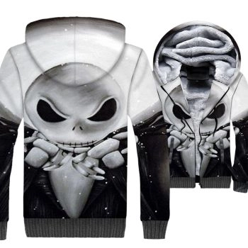 Nightmare Before Christmas Jackets &#8211; Skull Series Flame Jack Super Cool 3D Fleece Jacket