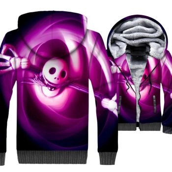 Nightmare Before Christmas Jackets &#8211; Skull Series Jack Skull Super Cool Purple 3D Fleece Jacket