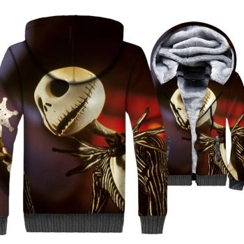 Nightmare Before Christmas Jackets &#8211; Skull Series Sad Skull Jack Super Cool 3D Fleece Jacket