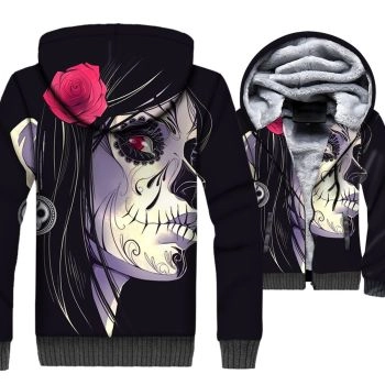 Nightmare Before Christmas Jackets &#8211; Skull Series Sally Skull Super Cool 3D Fleece Jacket