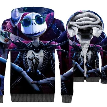 Nightmare Before Christmas Jackets &#8211; Skull Series Skull Jack Icon 3D Fleece Jacket