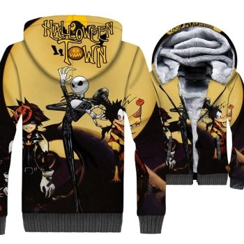 Nightmare Before Christmas Jackets &#8211; Skull Series Skull Jack Super Cool Yellow 3D Fleece Jacket