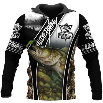 Fashion Black Fish Pattern Animals Hoodie