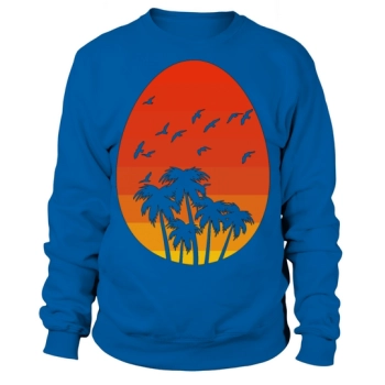 Easter Egg Vintage Sun Palm Present Gift Sweatshirt