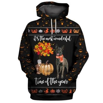 Loose And Gorgeous Black Dog Pattern Animals Hoodie