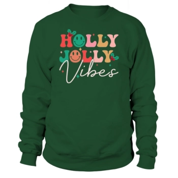 Holly Jolly Vibes Toddler Retro Christmas Kids Sweatshirt