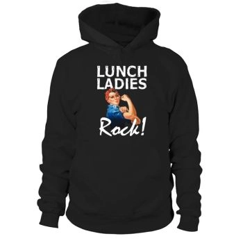 Retro Lunch Ladies Rock Funny Lunch Lady Quad Back to School Hoodies