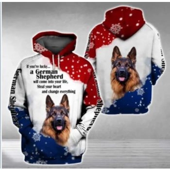 Cute And Loose Colorful Dog Pattern Animals Hoodie