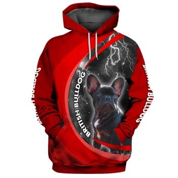 Loose Red Dog Pattern Animals Hoodie