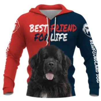 Loose Red Blue Dog Pattern Animals Hoodie