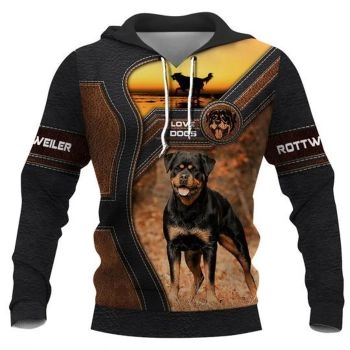 Fashion And Gorgeous Black Brown Dog Pattern Animals Hoodie