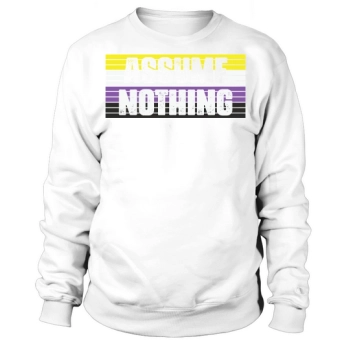 Assume Nothing Nonbinary Flag Barcode Sweatshirt