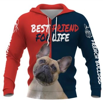 Pretty Red Blue Dog Pattern Animals Hoodie