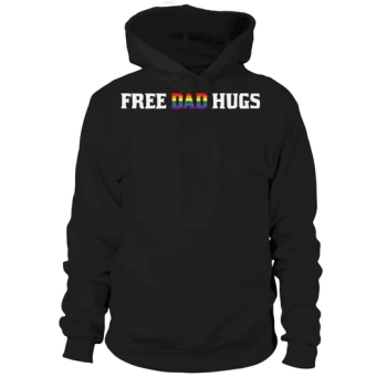 Free Dad Hugs LGBT LGBTQ Flag Love and Love Hoodies