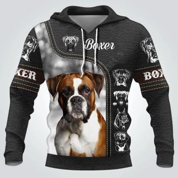 Loose And Fashion Black Dog Pattern Animals Hoodie