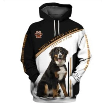 Generous And Beautiful Black White Dog Pattern Animals Hoodie