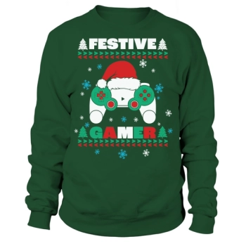 Festive Gamer Game Controller Christmas Sweatshirt