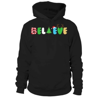 Santa Believe Christmas Xmas Tree Hoodies