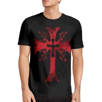 Black Classical And Elegant Crosses Pattern 3D Printed T-Shirto