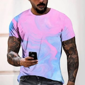 Pink Gorgeous Abstract Art Pattern 3D Printed T-Shirto