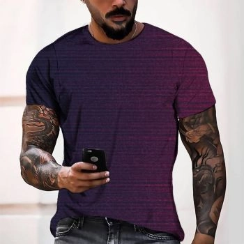 Purple Precious Scan Line Pattern 3D Printed T-Shirto
