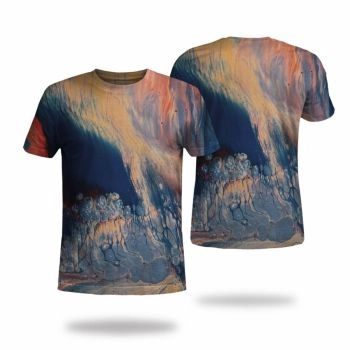 Blue Vintage And Light Dazzle Pattern 3D Printed T-Shirto
