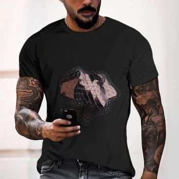 Black Charming Web Pattern 3D Printed T-Shirto