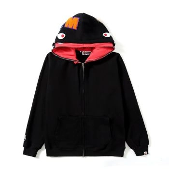black pink Ape head double hooded cardigan jacket