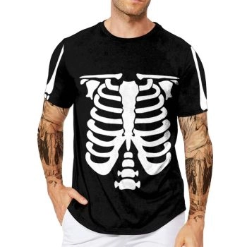 Black Gorgeous Skull Pattern 3D Printed T-Shirto