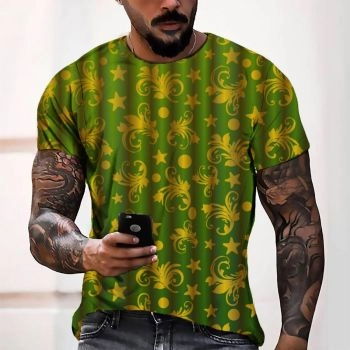 Green Gorgeous And Extraordinary Wave Pattern 3D Printed T-Shirto
