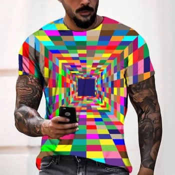 Red Street Dazzling Vision Pattern 3D Printed T-Shirto