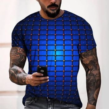 Blue Sexy And Slimming Ball Pattern 3D Printed T-Shirto
