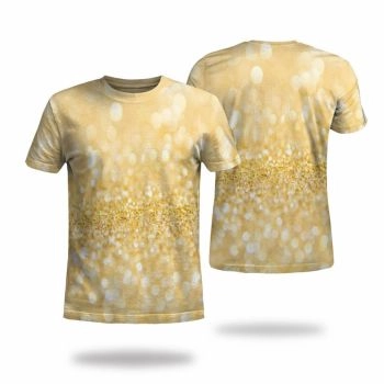 Yellow VintageFlash Pattern 3D Printed T-Shirto