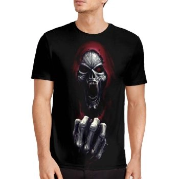 Black Sexy And Slimming Skull Pattern 3D Printed T-Shirto