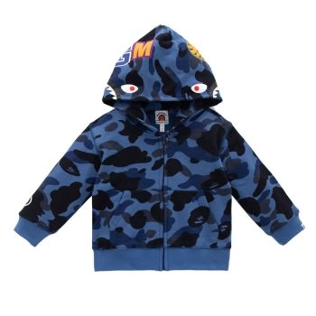 blue BAPE WGM Camo Hooded Cardigan