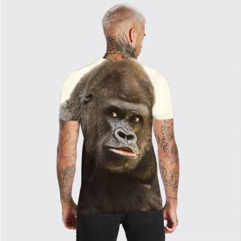 Black Generous And Beautiful Gorilla Pattern 3D Printed T-Shirto