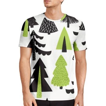 Colorful Fashion Christmas Tree Pattern 3D Printed T-Shirto