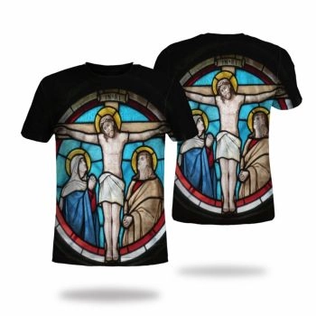 Black Gorgeous And Extraordinary Religion Pattern 3D Printed T-Shirto