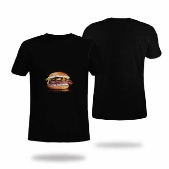 Black Personality Hamburger Pattern 3D Printed T-Shirto