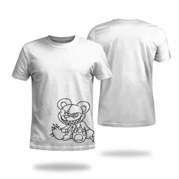 White Fashion Bear Pattern 3D Printed T-Shirto