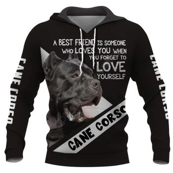 Classical  Black Dog Pattern Animals Hoodie