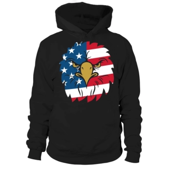 USA Eagle Face American Flag Hoodies