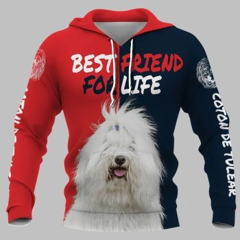 Cute Red Blue Dog Pattern Animals Hoodie