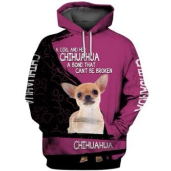 Temperament Pink Black Dog Pattern Animals Hoodie