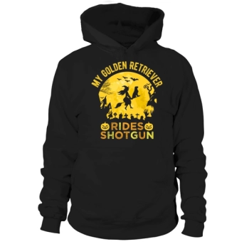 My Golden Retriever Rides Shotgun Halloween Hoodies