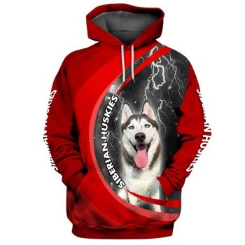 Elegance Red Dog Pattern Animals Hoodie