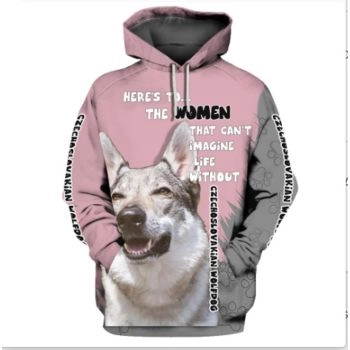 Precious Pink Dog Pattern Animals Hoodie