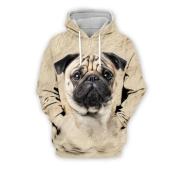 Loose And Fashion Brown Dog Pattern Animals Hoodie